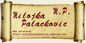 Milojka Palačković vizit kartica